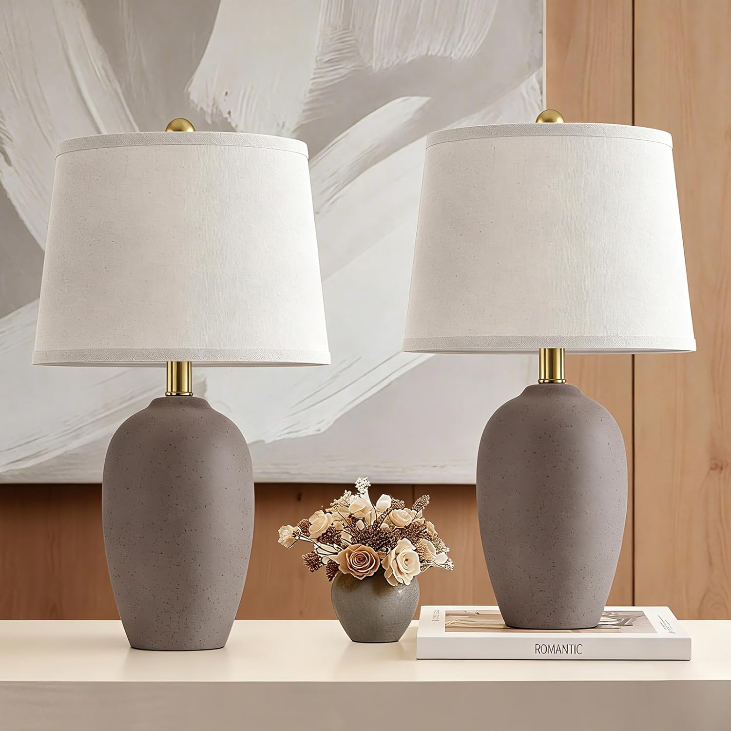 Set of 2 Farmhouse Ceramic Sma - Solar Lamp recension och pris