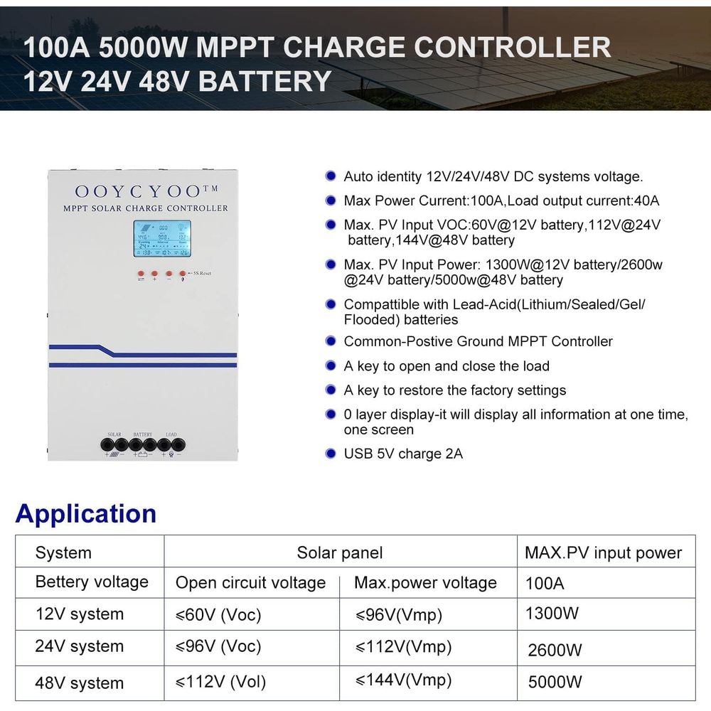 100 Amp MPPT Solar Charge Cont - Charge Controller Solar recension och pris